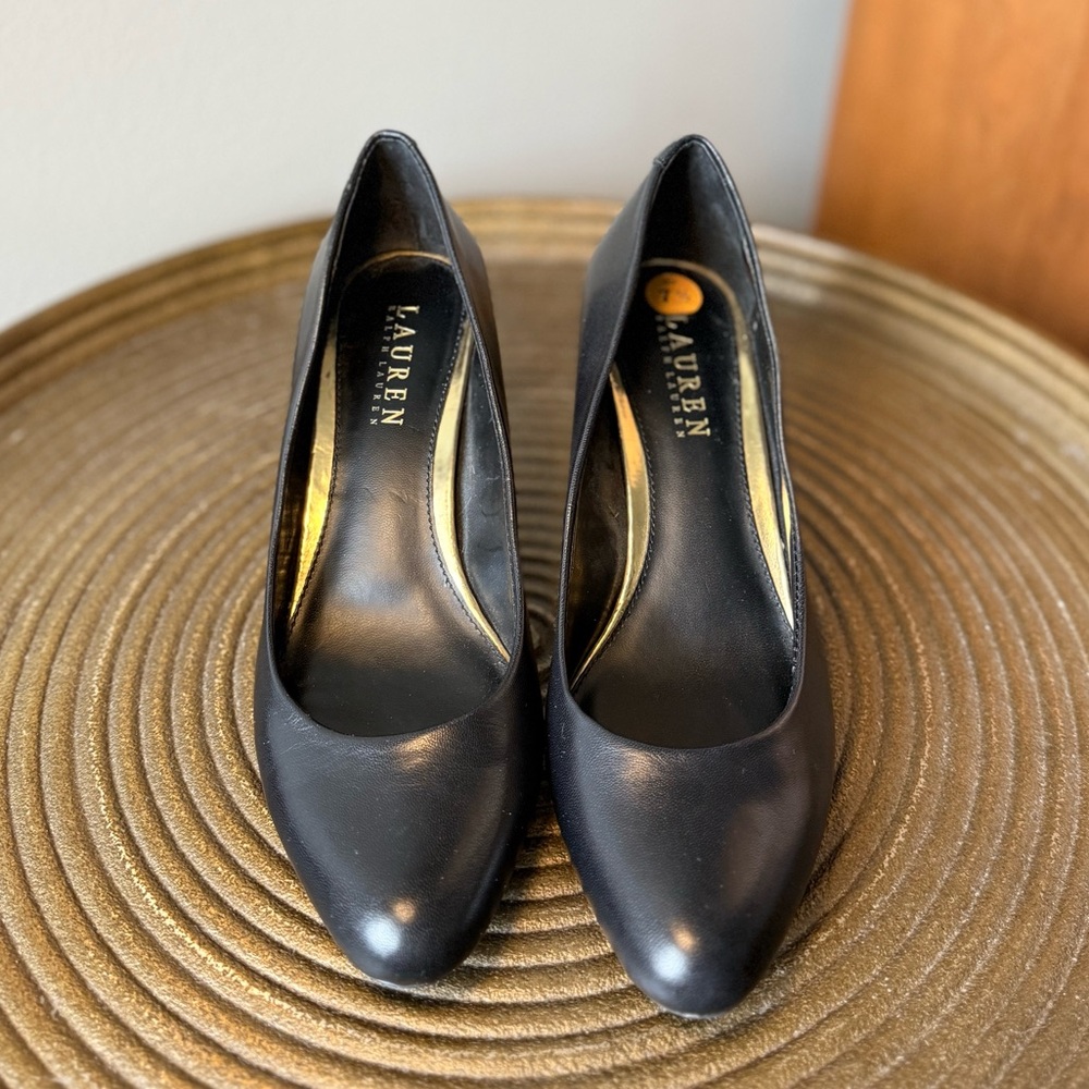 Ralph Lauren Black Leather Heels - Women’s Size 7.5